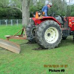 Tractor tires were spinning