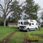 Van and bus on firm ground