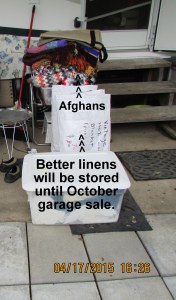 Items will be stored until next garage sale