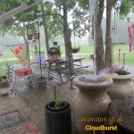 Rain on the rain barrel