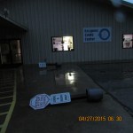 Wind blew over the signs--signs set in cement