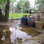 The rain barrels and tub