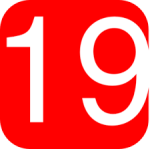 Number 19 in red and white