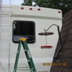 Preparing to wash the window