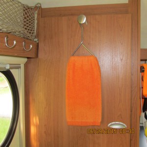 Hanging orange towel