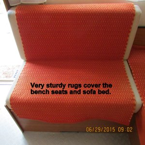 Rug over bench seat