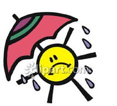 Umbrella and sad smiley face