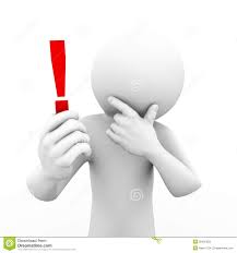 Exclamation mark with small person