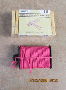 Clothes pins and line