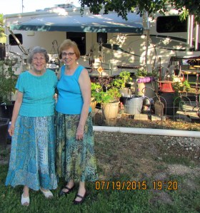 Lorraine and Mary in the garden