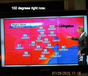 Actual temp at five-fifteen