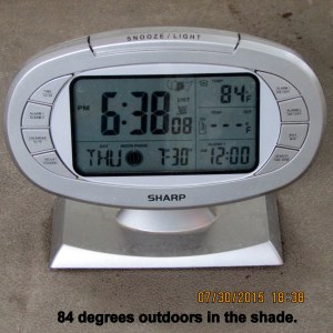 84 degrees outdoors at six-thirty