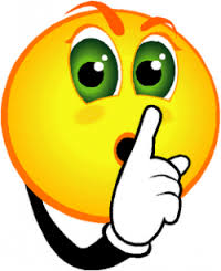 Smiley face with finger over lips