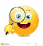 Smiley face with magnifying glass