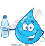 Water bottle with water drop happy face