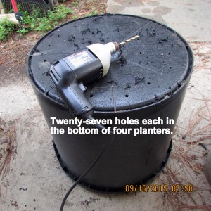 Drilling holes in bottom of planter