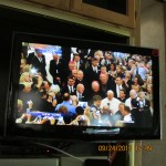 Moving down center aisle