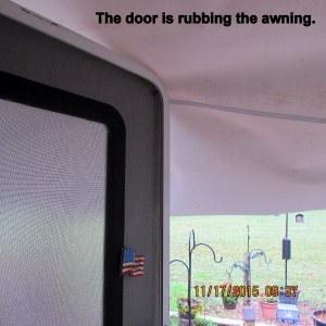 Door is rubbing awning