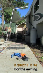 Tie downs for the awning