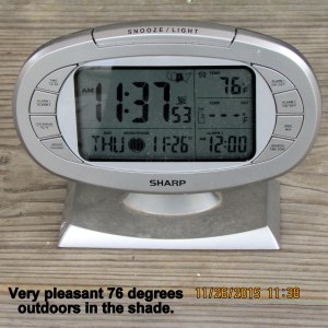 Temperature at eleven-thirty