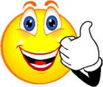 Smiley face with one thumbs up