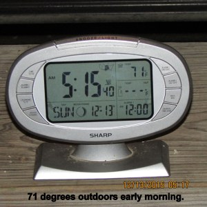 Outdoor temperature at five