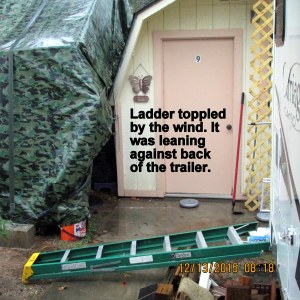 Ladder was toppled