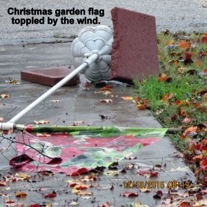 Garden flag was toppled