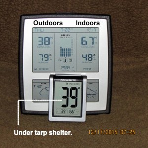 Indoor-outdoor temperature at seven-thirty