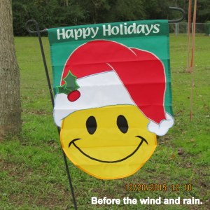 Smiley face garden flag