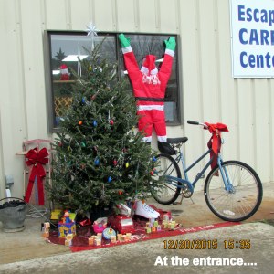 Decorations at the entrance to CARE