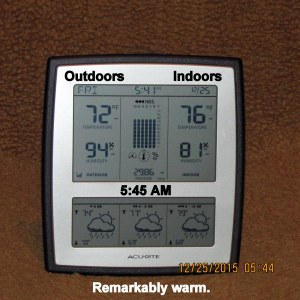 Temperature at six AM