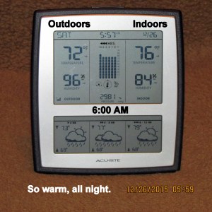 Temperature at six AM