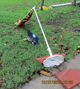 Garden flags are down