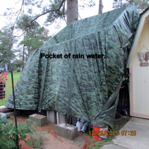 Pocket of water on top of tarp