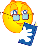 Smiley face with book