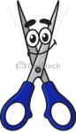 Smiley face with scissors