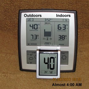 Temperature at four AM