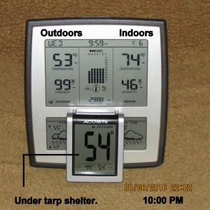 Temperature at ten PM