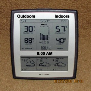 Temperature at six AM