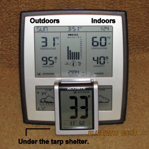 Temperature at four AM