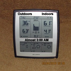 Temperature at three AM