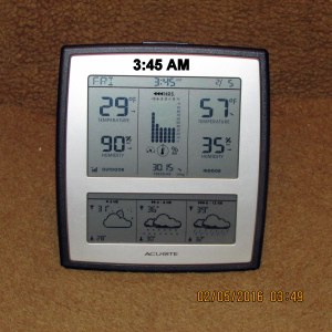 Temperature at three-forty-five