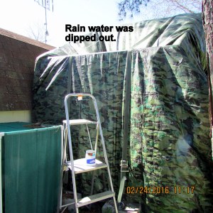 Rain water was dipped out