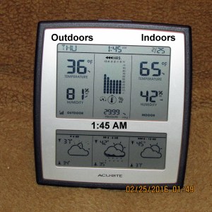 Temperature about two AM