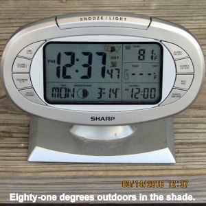 Temperature at twelve-thirty