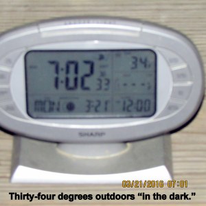 Outdoor temperature at seven