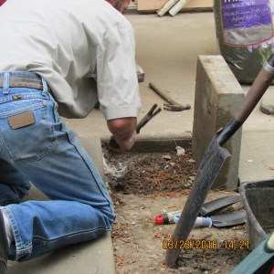 Chipping away old cement