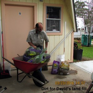Bags of dirt for David's land fill
