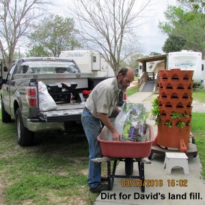 Bags of dirt for David's land fill